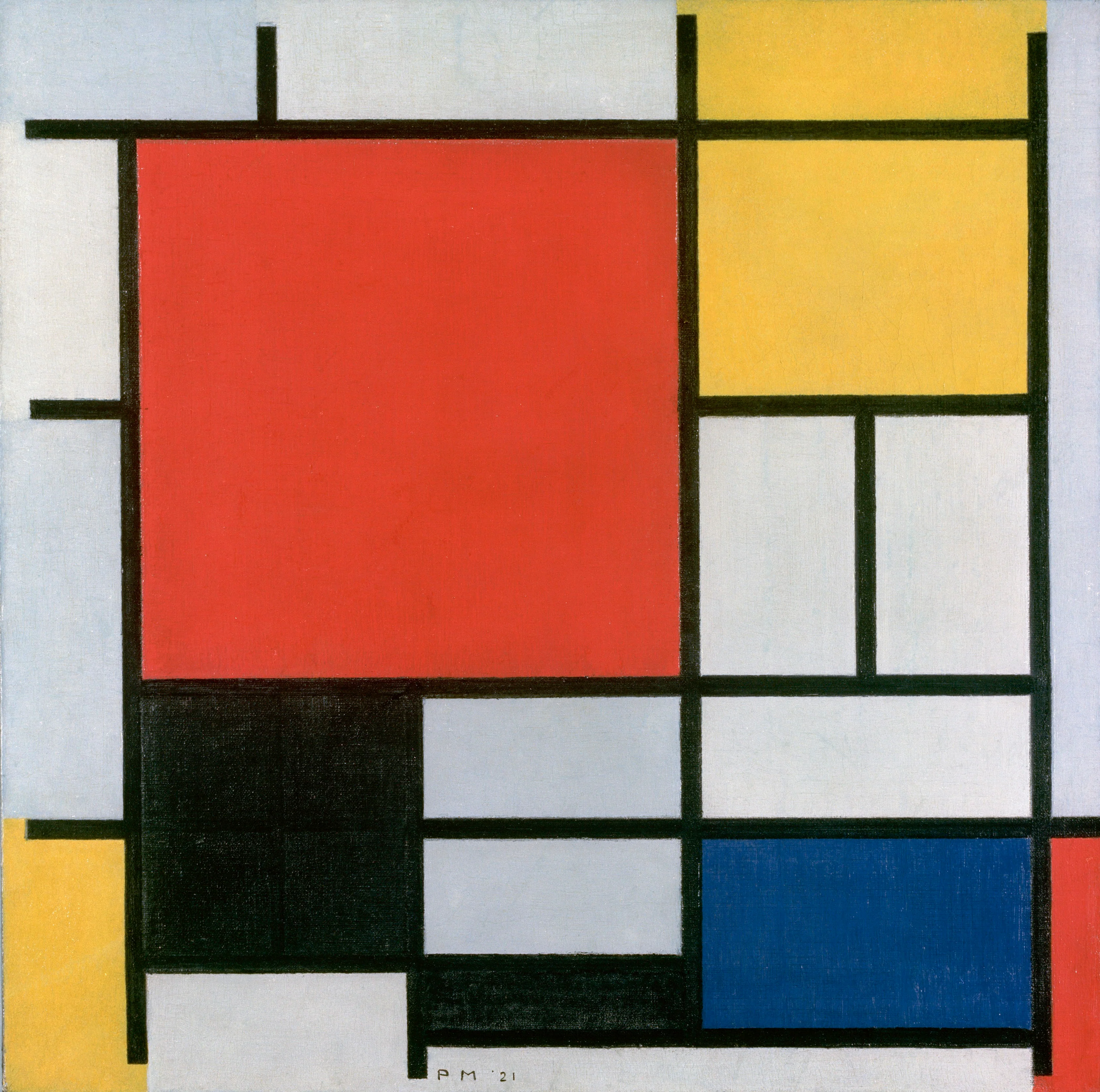 Composition in Red, Yellow, Blue and Black, Piet Mondrian