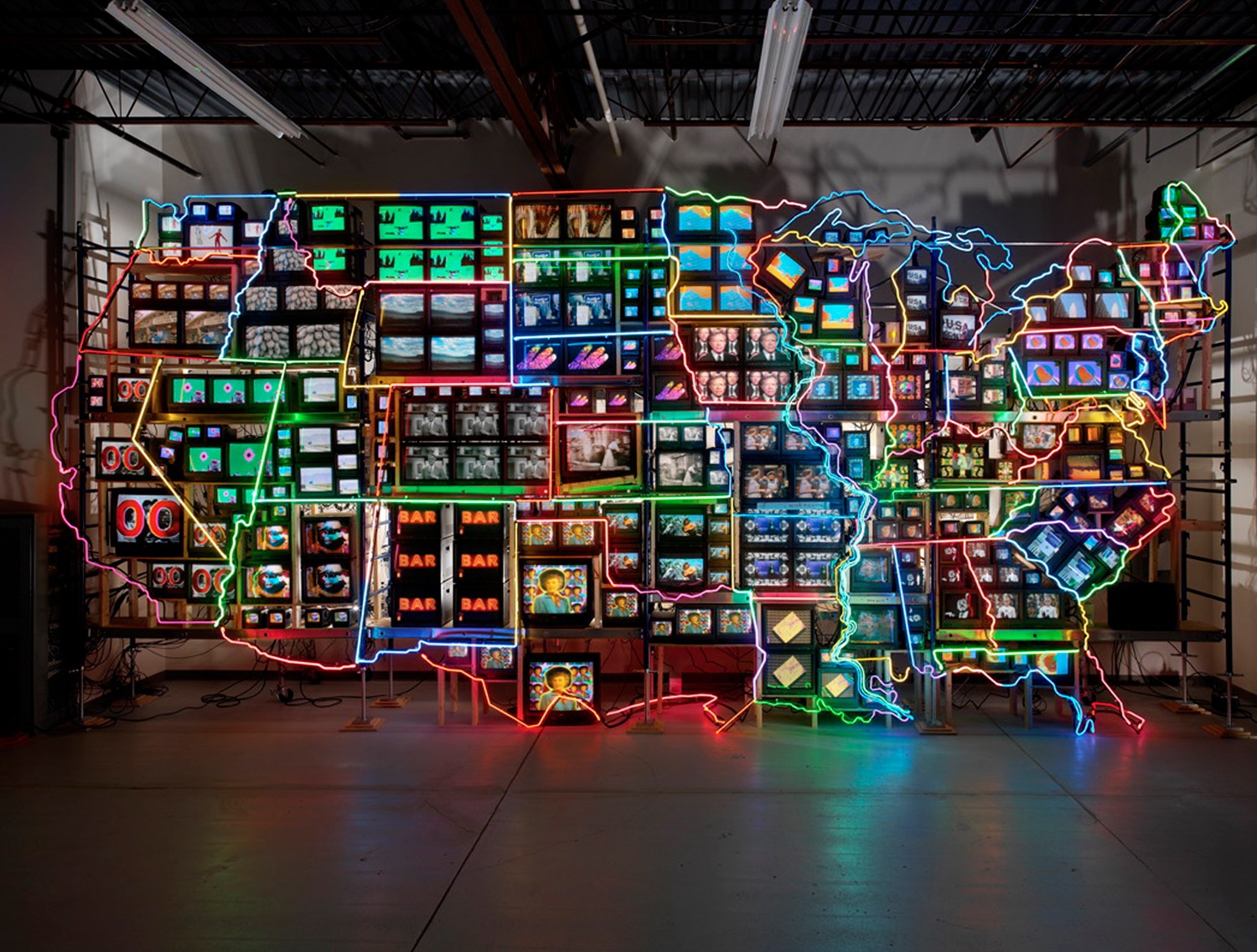 . Electronic Superhighway: Continental U.S., Alaska, Hawaii by Nam June Paik (1995)